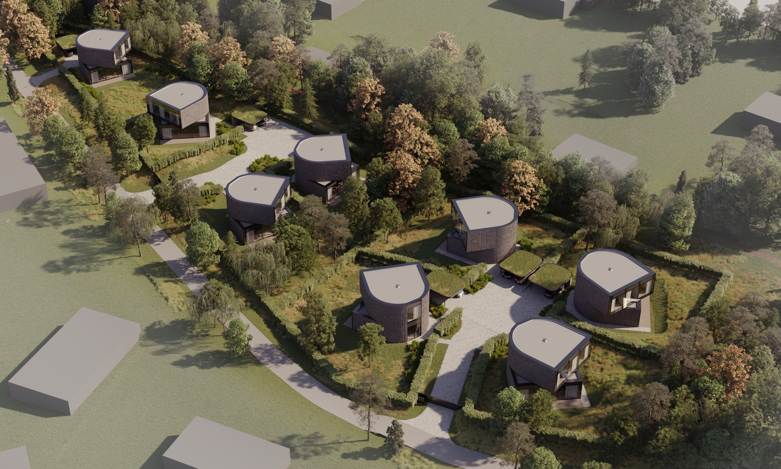 Bajoruose kyla įspūdingi „premium” klasės namai – prasidėjo antrasis projekto „Duonos kalnas“ etapas