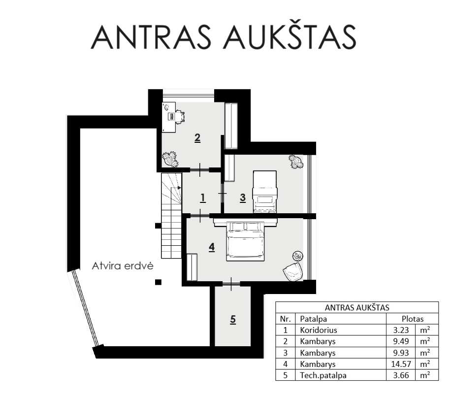 2D - antras aukštas