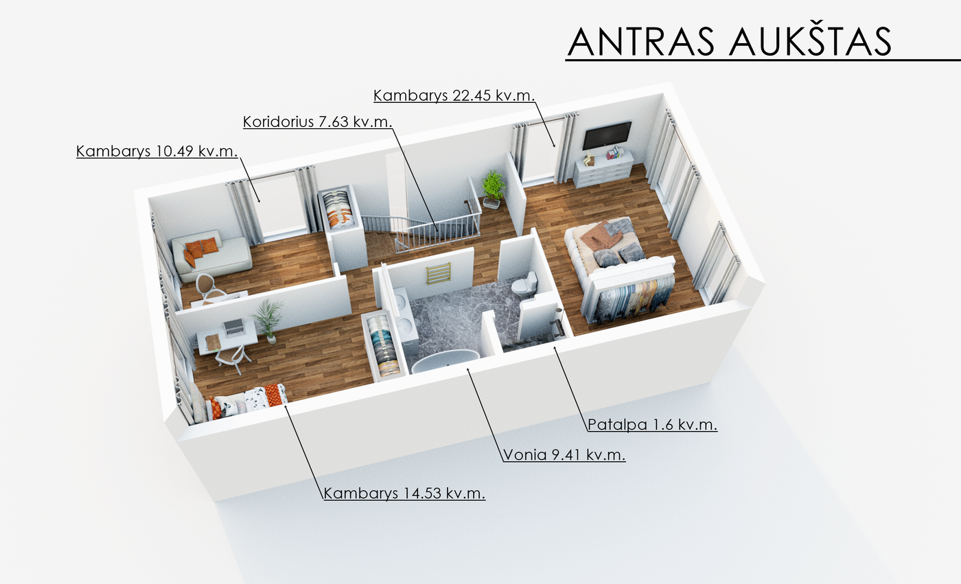 3D - antras aukštas