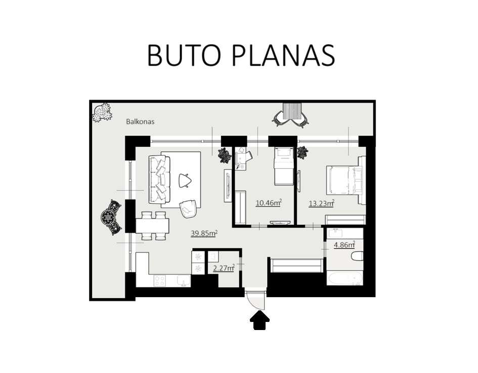 2D - buto planas Viršilų g