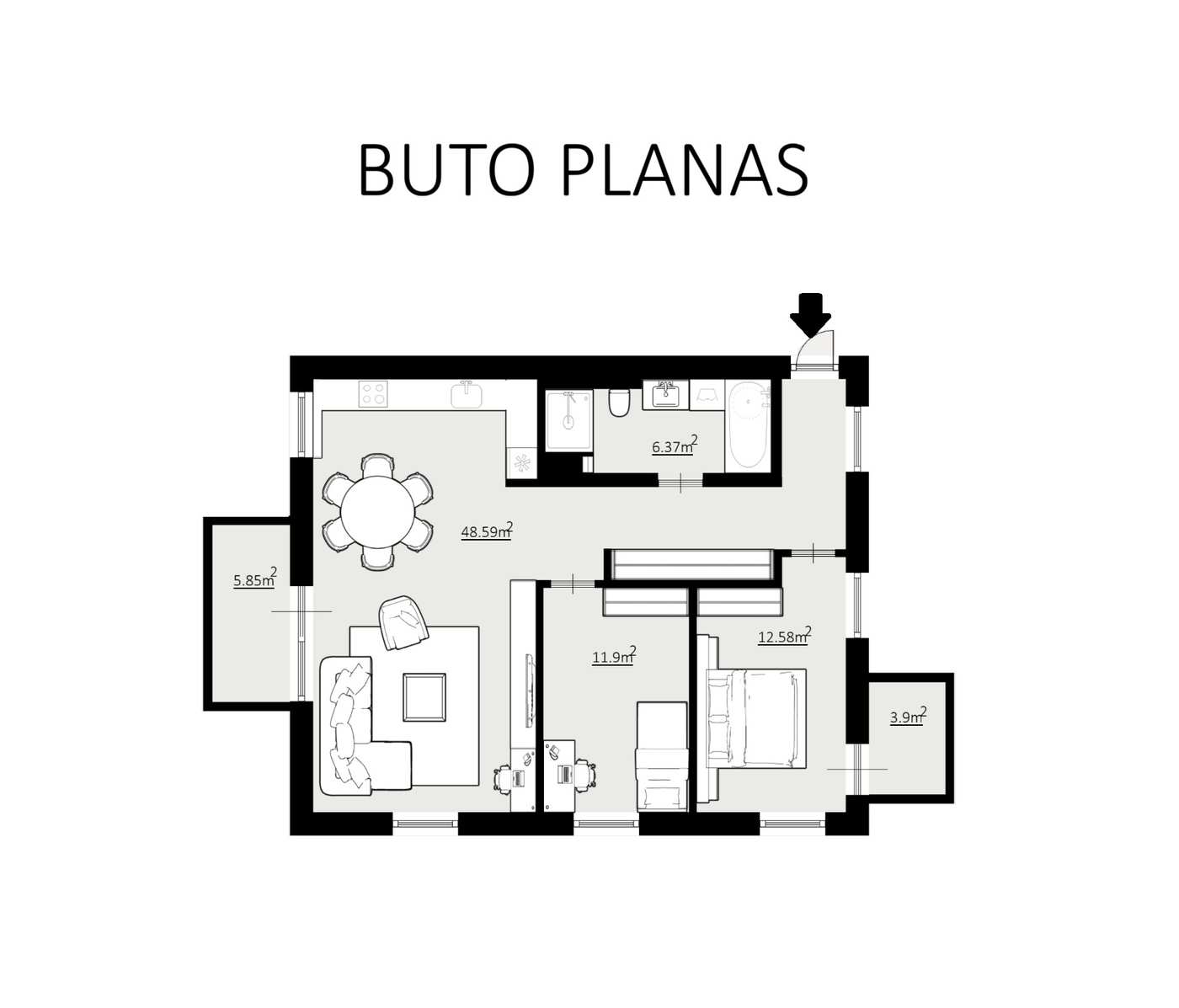 2D buto planas Bajorų kel